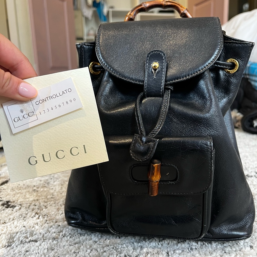 Gucci Vintage Bamboo Backpack Leather Mini